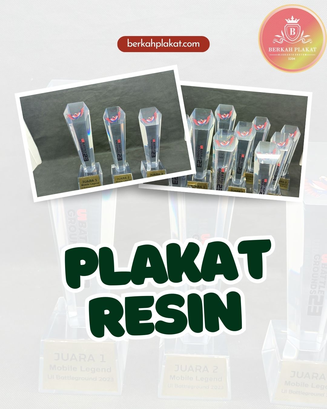 Pembuatan Plakat Akrilik Resin Premium Untuk Penghargaan