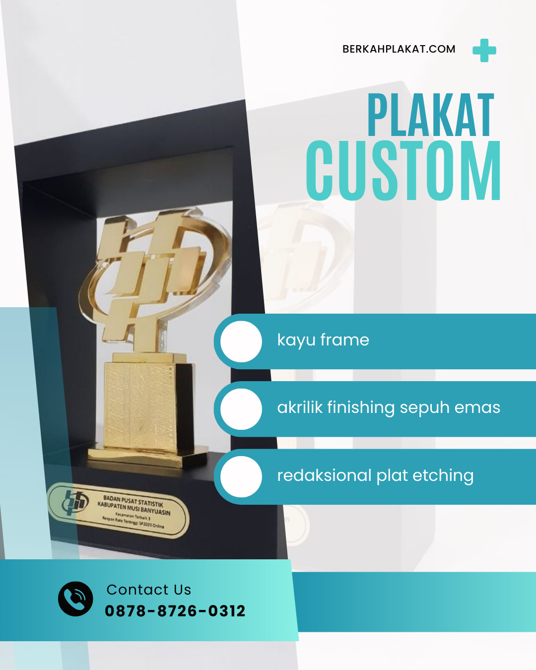 Plakat Custom Pusat Statistik Kombinasi Sepuh Emas