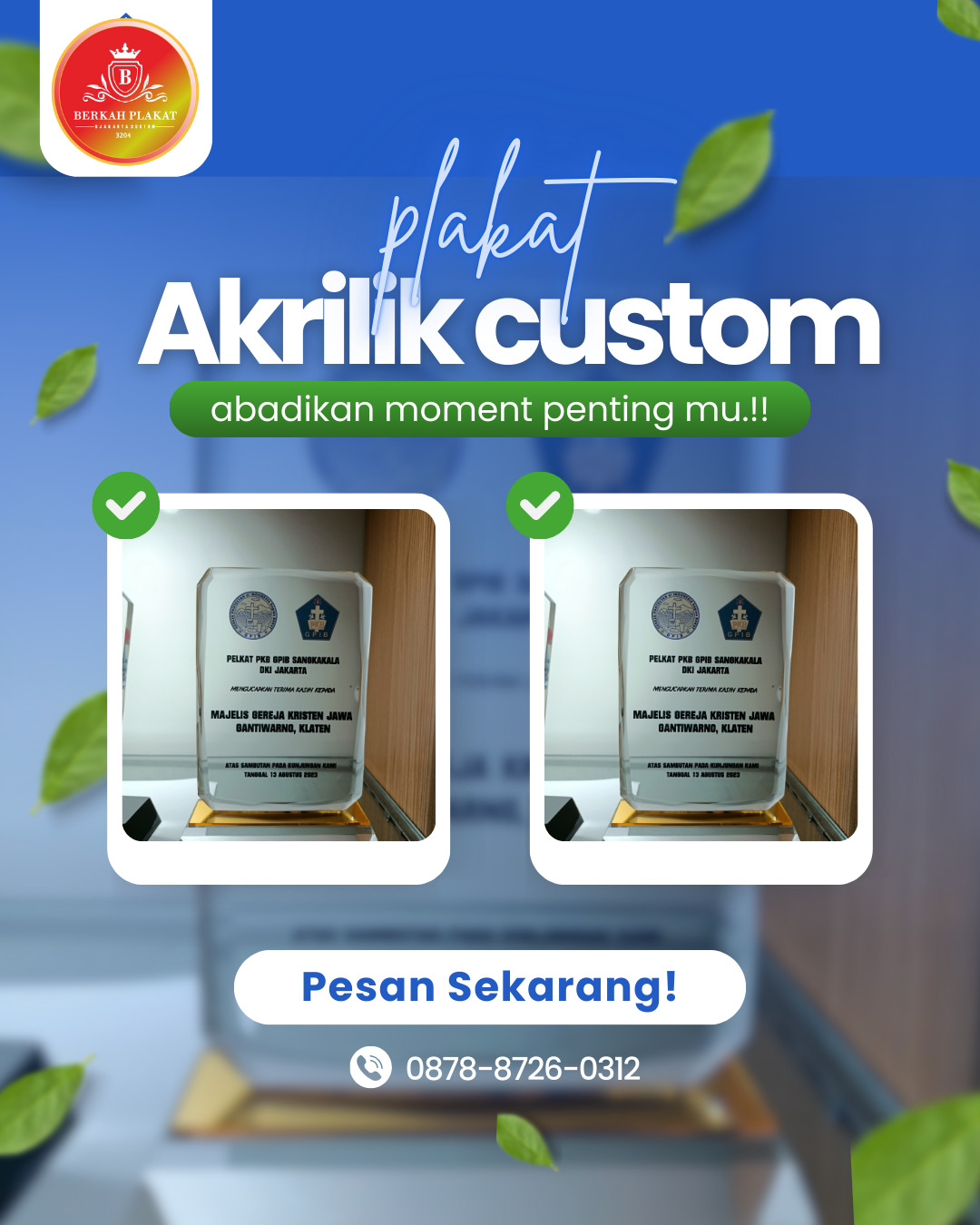Custom Plakat Akrilik 2cm