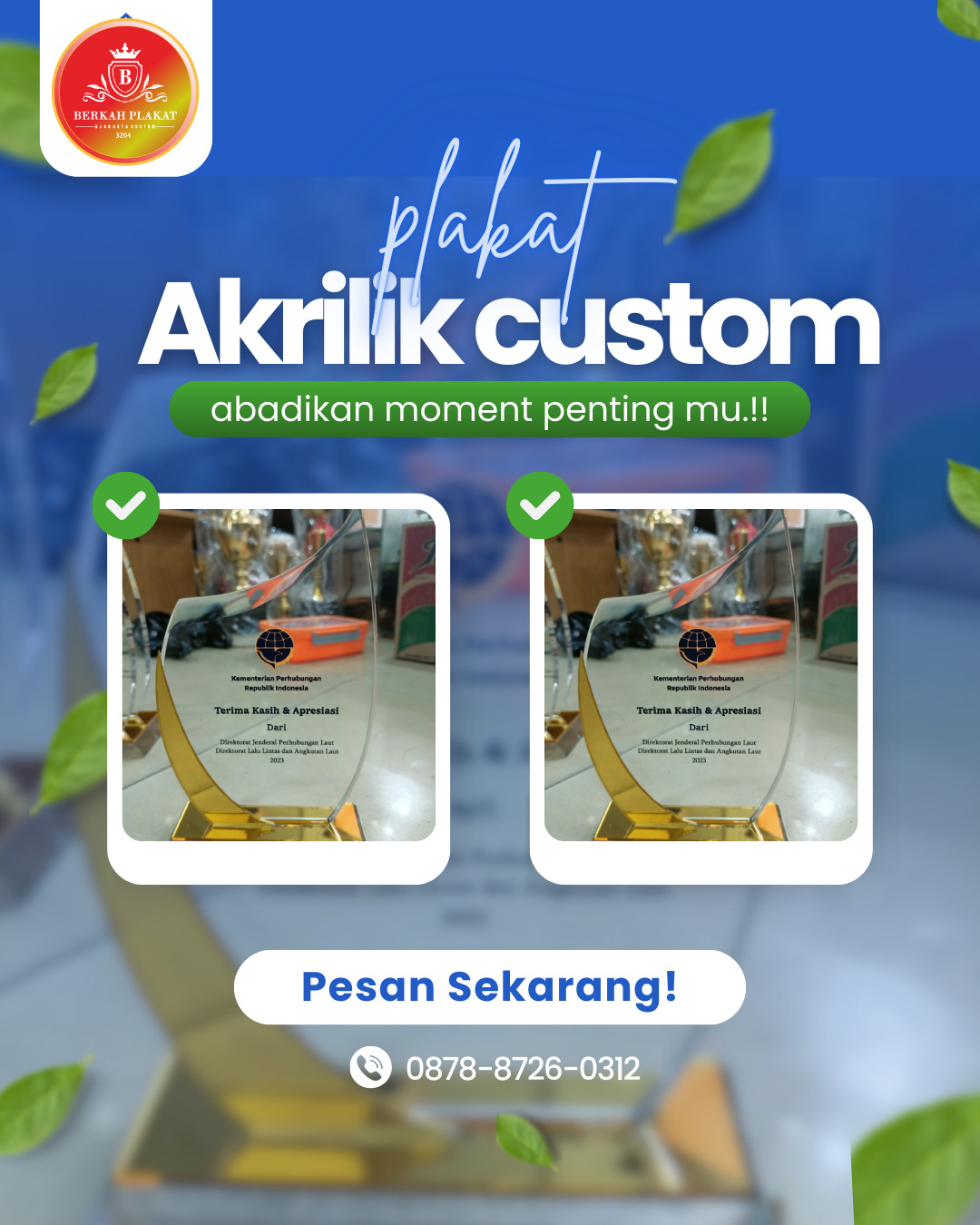 Custom Plakat Akrilik 1.5cm