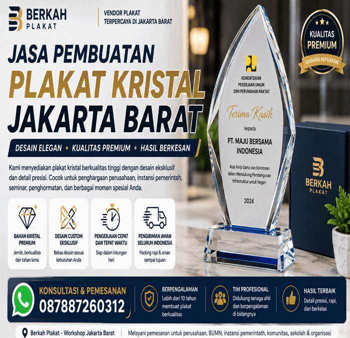 Jasa Pembuatan Plakat Kristal Jakarta Barat