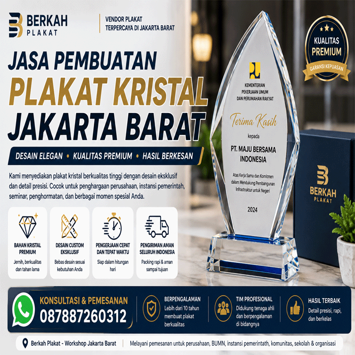 jasa pembuatan plakat kristal