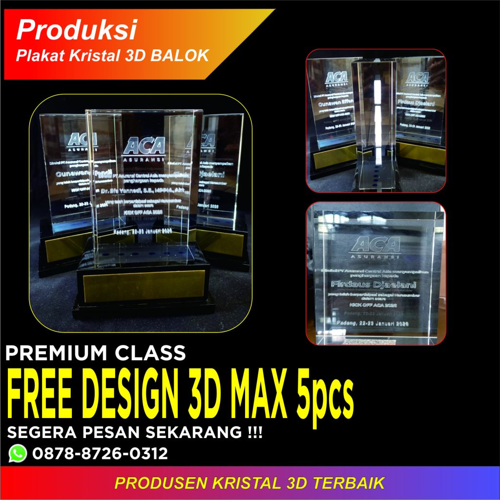 Tempat Produksi Plakat Kristal 3D