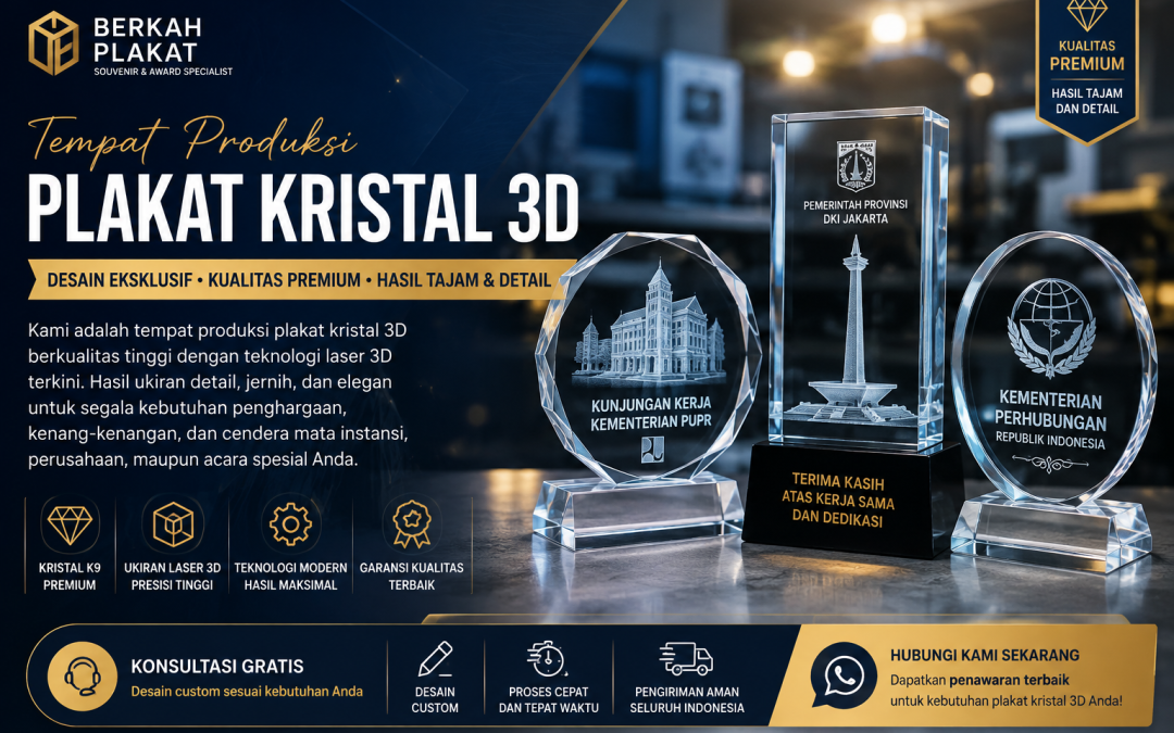Tempat Produksi Plakat Kristal 3D