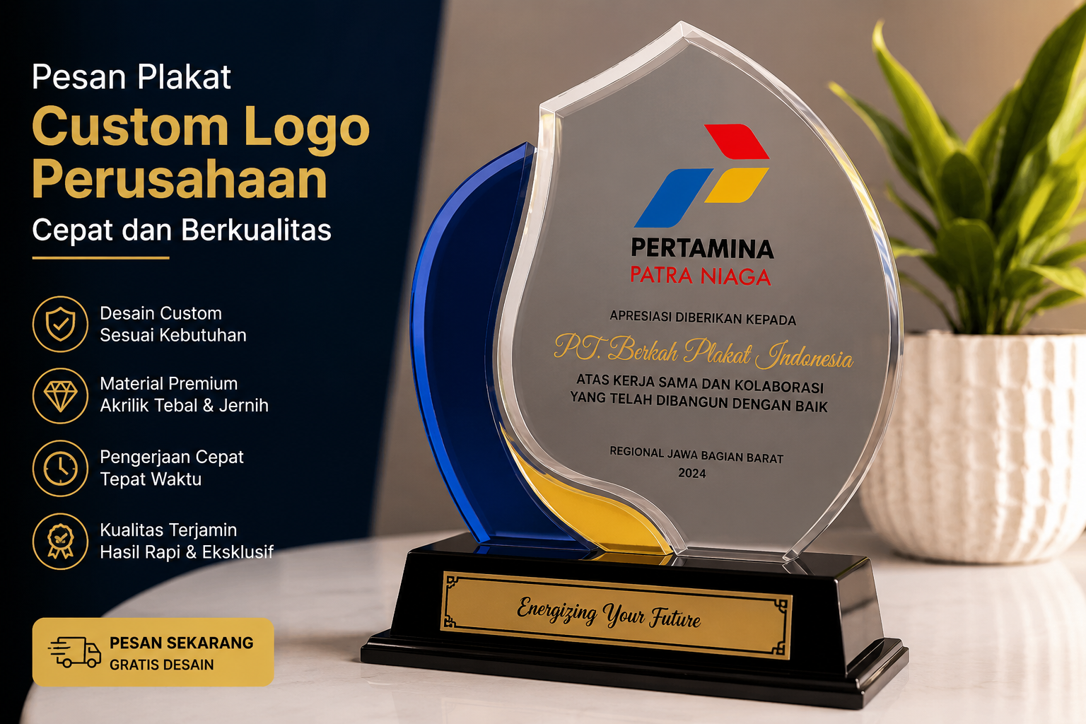 pesan plakat custom